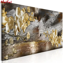 New DIY 5D Diamond Painting Golden Garden Full Mosaic Landscape Flower Diamond Embroidery Art Rhinestone for Home Decor Large