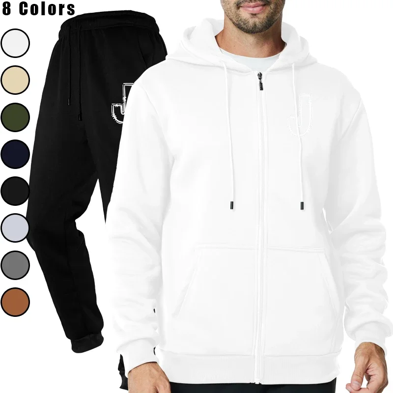 

Mens Casual Jogging Suit High Quality Printing Hooded Sweatshirts and Pants Tracksuit 2 Pcs Hot Sales