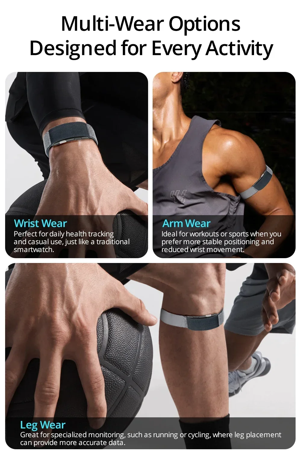 2026 Neues VWAR LOOP X Smart Band SOS Herzfrequenz- und Blutsauerstoffmessung IP68 Wasserdichter Fitness-Tracker Ohne Bildschirm Smart-Armband – Detail 15