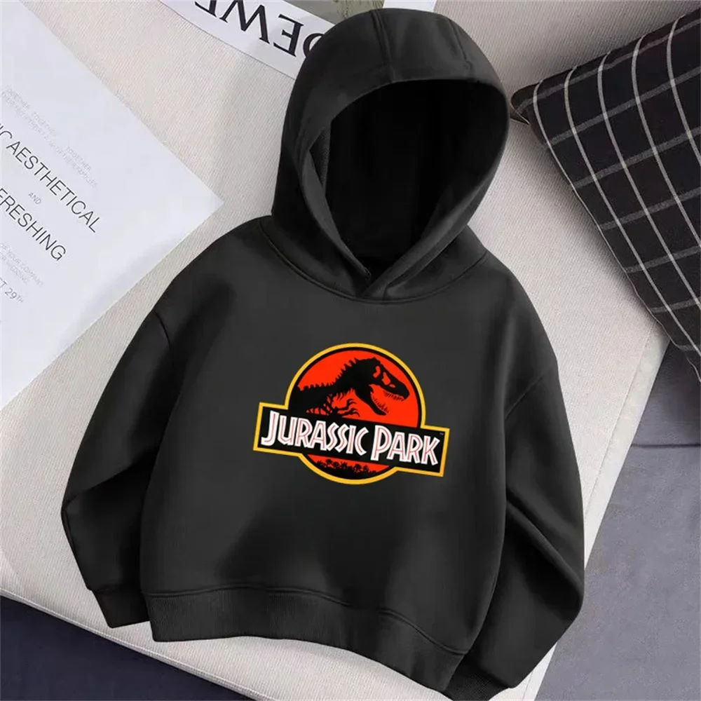 

Jurassic Park Printed Hoodies for Children's Clothing in Autumn and Winter, Casual Anime Sportswear for Boys and Girls