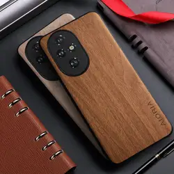 Case for Honor 200 Lite Smart Honor 200 Pro funda bamboo wood pattern Leather back cover for honor 200 smart pro lite capa case