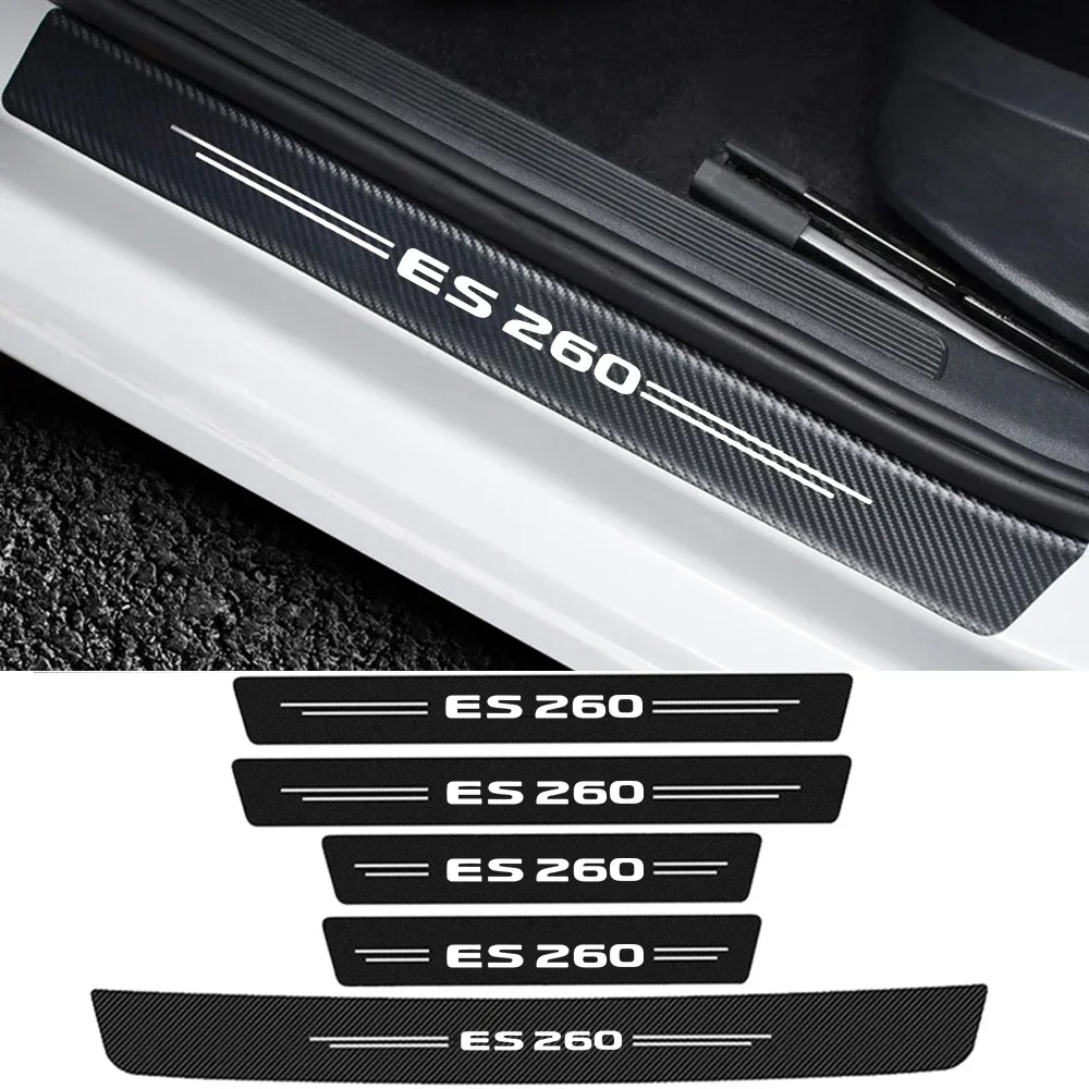 Carbon Fiber Car Door Sill Sticker Scratch Protection Strips for Lexus ES260 Logo 2023 Trunk Door  Bumper Guard Threshold Trim