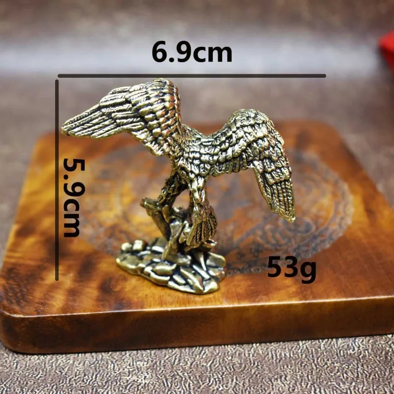 Antique Brass Eagle Sculpture Grand Vision  Owl Desk Ornament Creative Home Office Art Piece Copper Bird Figurines Decoration