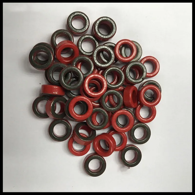 10pcs T50 2 Carbonyl Iron  Powder Cores T50-2 13*7.5*5 mm 4.9nH/N2  Dust   Ferrite Toroid Red Core MICROMETALS  HF, QR