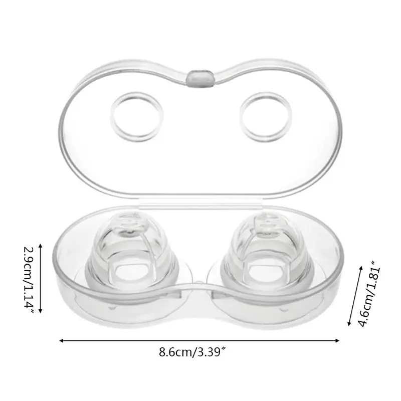 2024 1 par silicone corretor mamilo indolor mamilo otário extrator aspirador para correção plana invertido mamilos