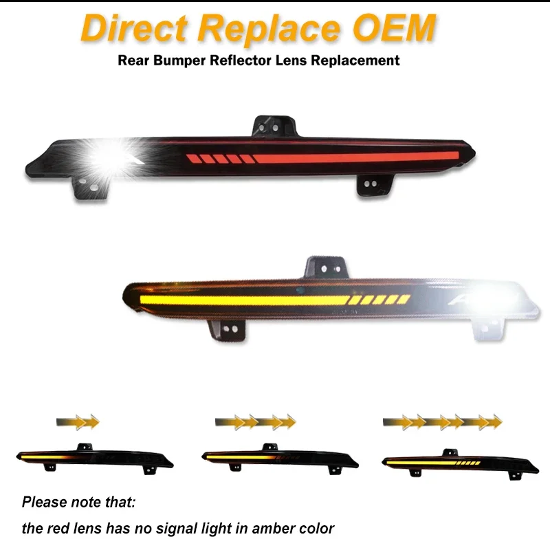 iJDM Car Bumper Reflector Lights For Honda Accord Sedan, Function as Tail/Brake, Turn Signal Lights & Rear Fog Lamps 2018-2022