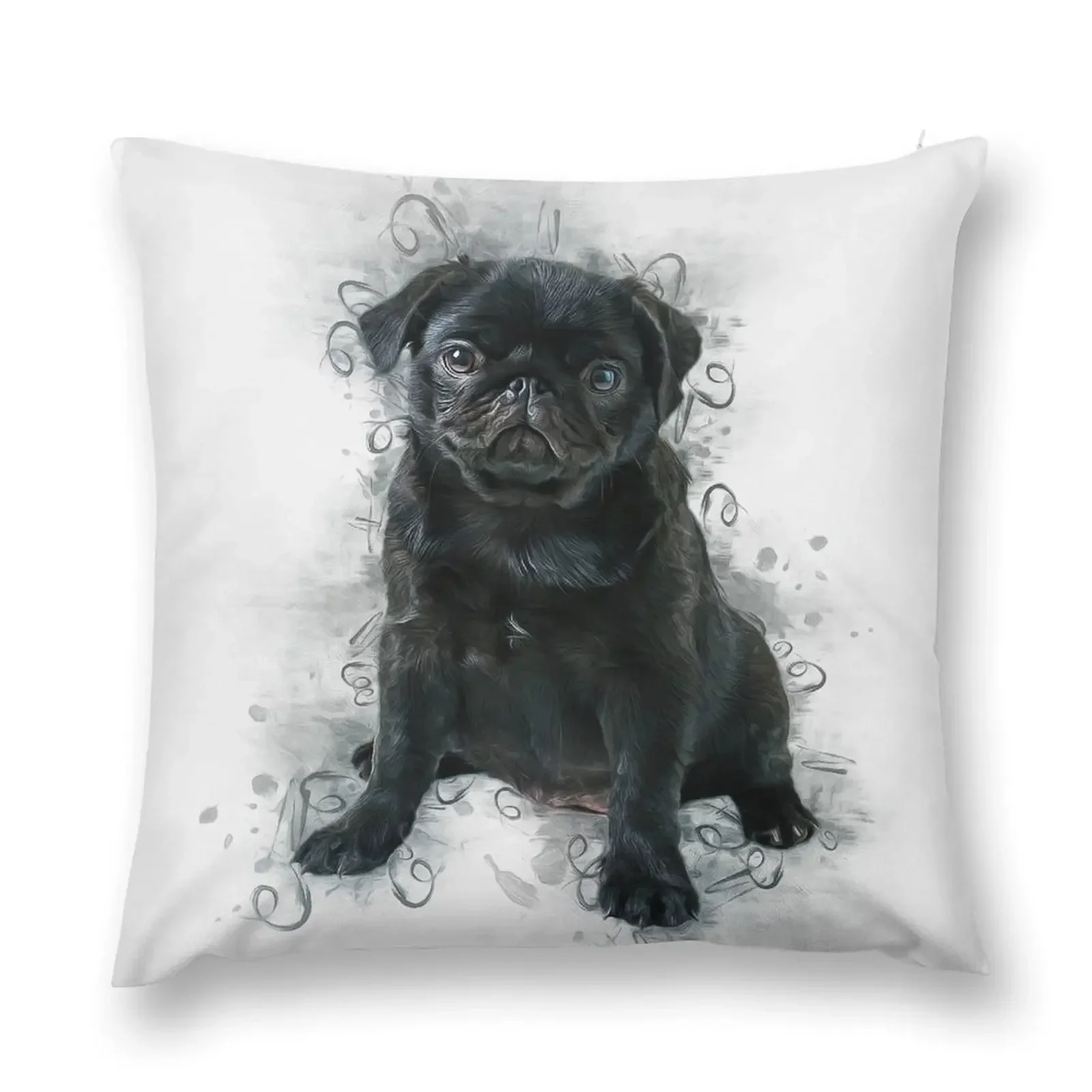 

Black Pug Throw Pillow Christmas Throw Pillows Covers Christmas Pillow Covers Custom Cushion pillow