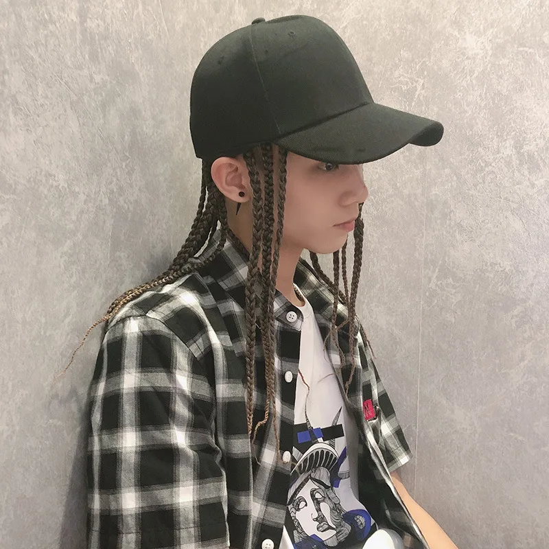 Summer Unisex Lady Men Baseball Cap Hat With Dreadlocks Wig Hip Hop Punk Hair Universal Shape Hat With Dirty Braid