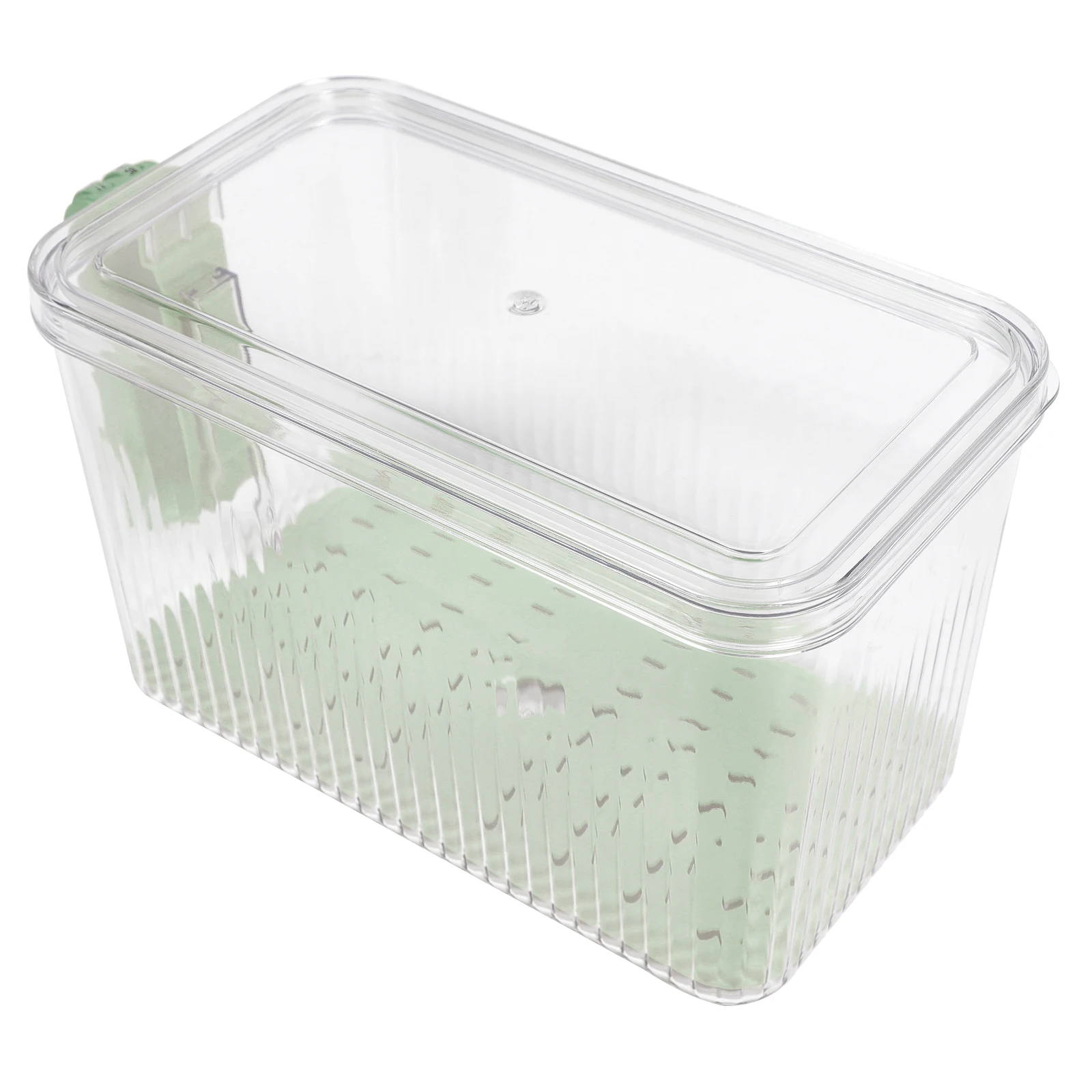

Bread Box Fridge Sealed Container Shallow Green Small Size Loaf Keeper Bread Saver Vegetables Cereals Holder Food Fresh Storage