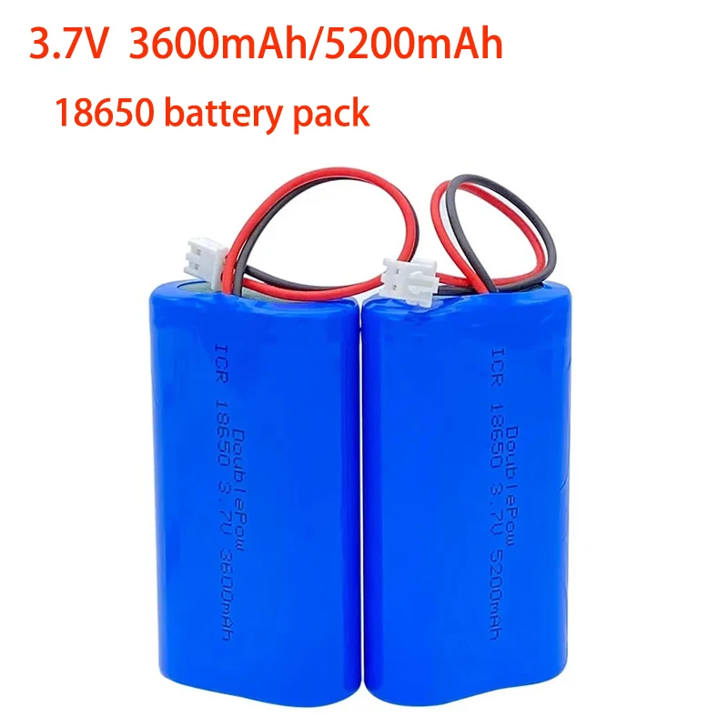 18650 3.7V 3600mAh/5200mAh  Rechargeable Lithium Battery Megaphone Speaker Monitors LED lights Protection Board +XH2.54 Plug