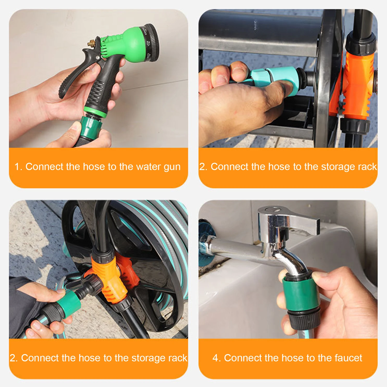 Water Pipe Storage Rack Multi-Purpose Single Arm Pipe Coiler Wear Resist Watering Hose Winding Reel Garden Supplies