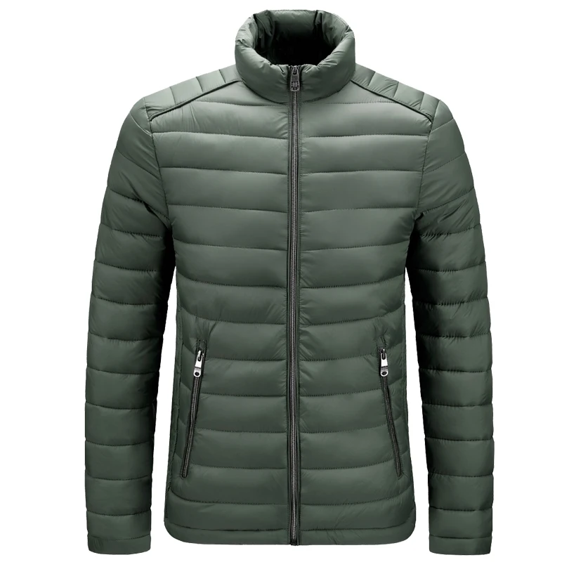Mens Lightweight Outdoor Puffer Jacket Hooded Insulated Thermal Puffy Winter Heated Running Travle Casual Cotton Outdoor Coat - view 6