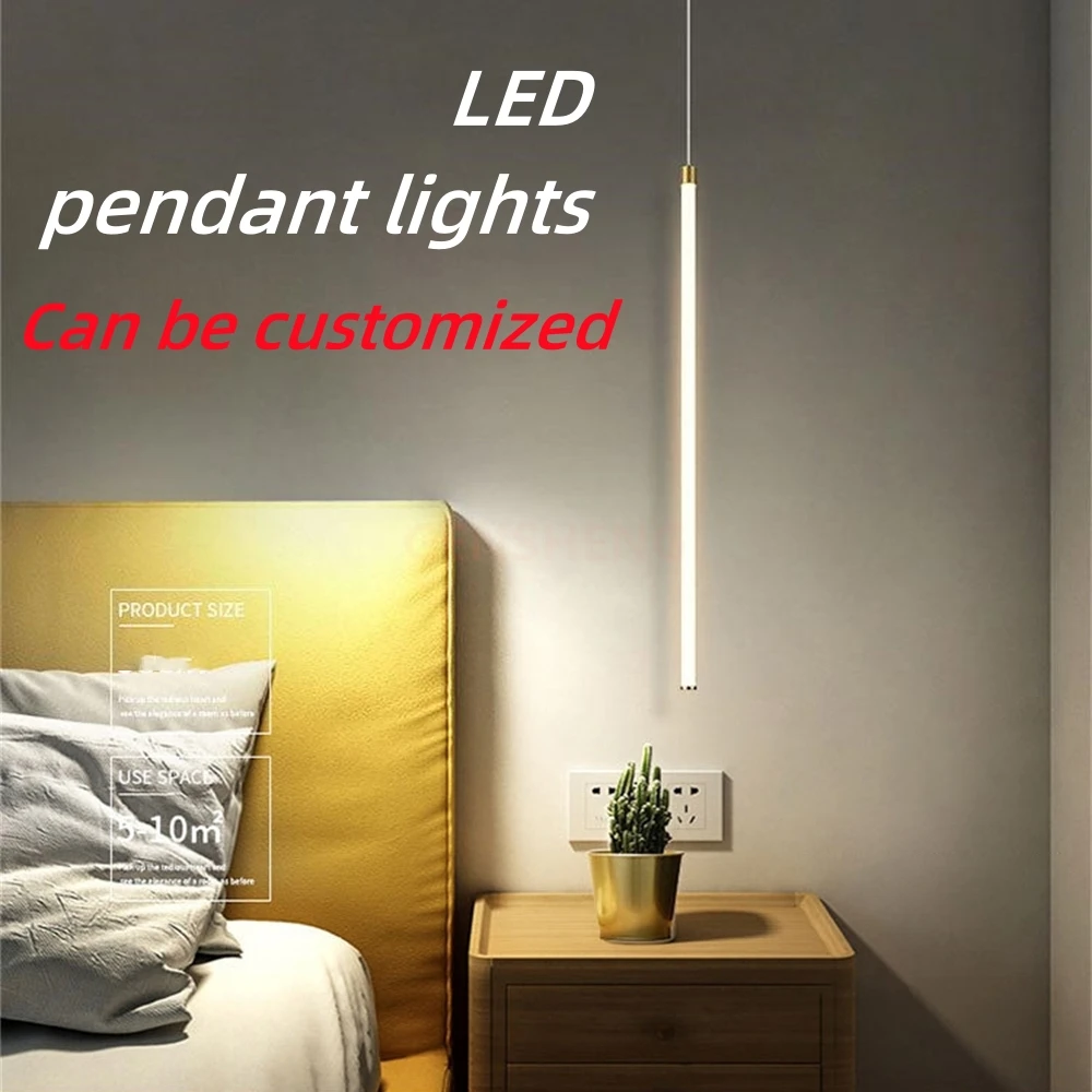 

LED Pendant Light Modern Minimalist Chandelier Acrylic Glass Ceiling Tube light Indoor Lighting Bar Office Dining Room Bedroom