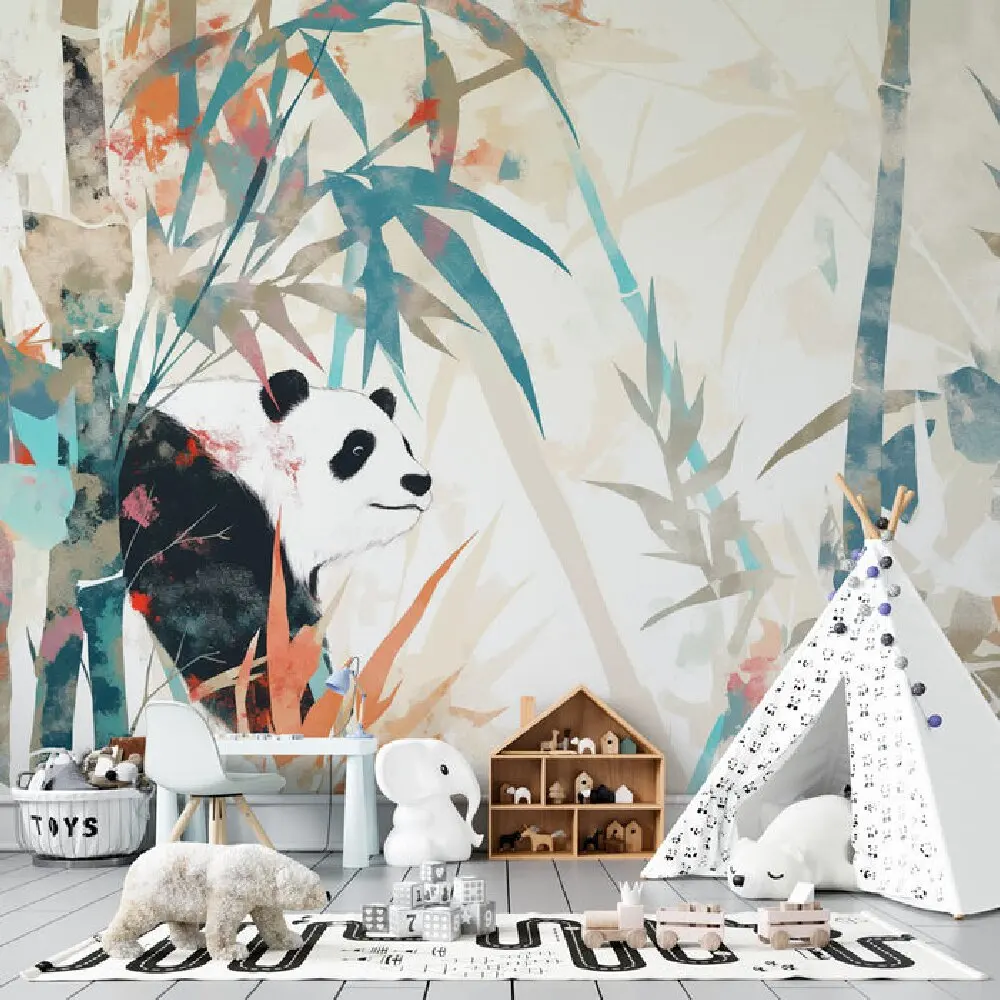 

Milofi пользовательские обои с 3D принтом панды, розовая фреска из бамбукового леса