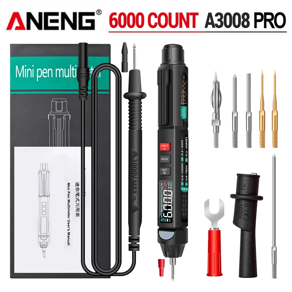 ANENG Multimeter Voltmeter Professional Digital Multimeter Tester A3007/A3008 Pro Auto Sensor Pen Tester 6000Counts Voltage Test