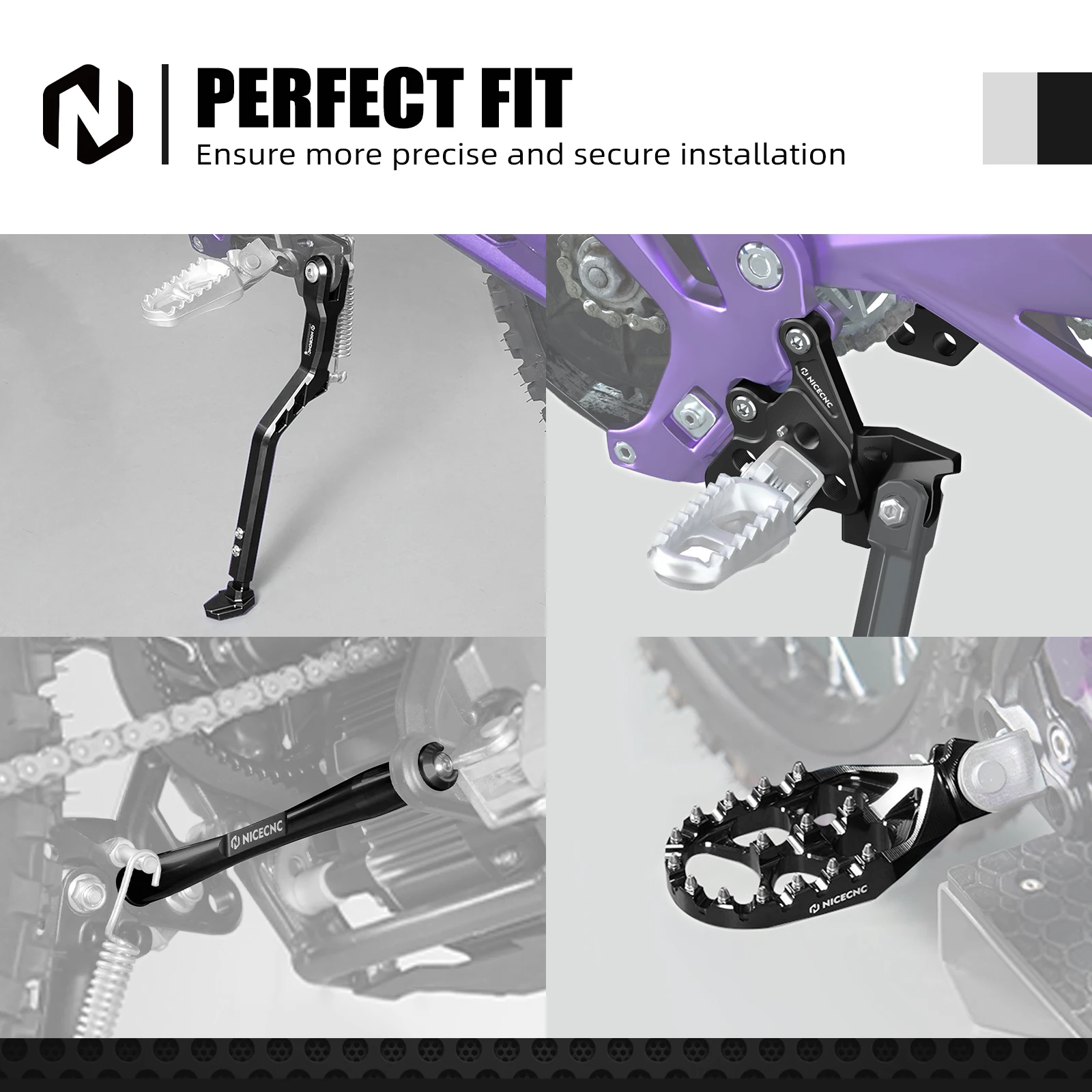 ل Surron ضوء النحل X S L1E 2024 2025 Segway X160 X260 أوتاد القدم قوس حزمة مسند القدمين دعم هدفين القدم الجانب ركلة الوقوف #6