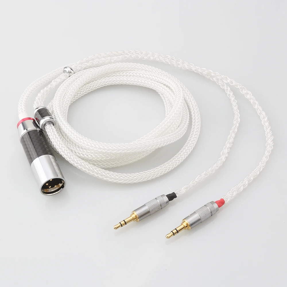 HiFi 16cores Pure Silver Headphone Cable for Hifiman Sundara Ananda HE4XX HE560 HE-350 HE1000se HE6se he400i he400se Arya