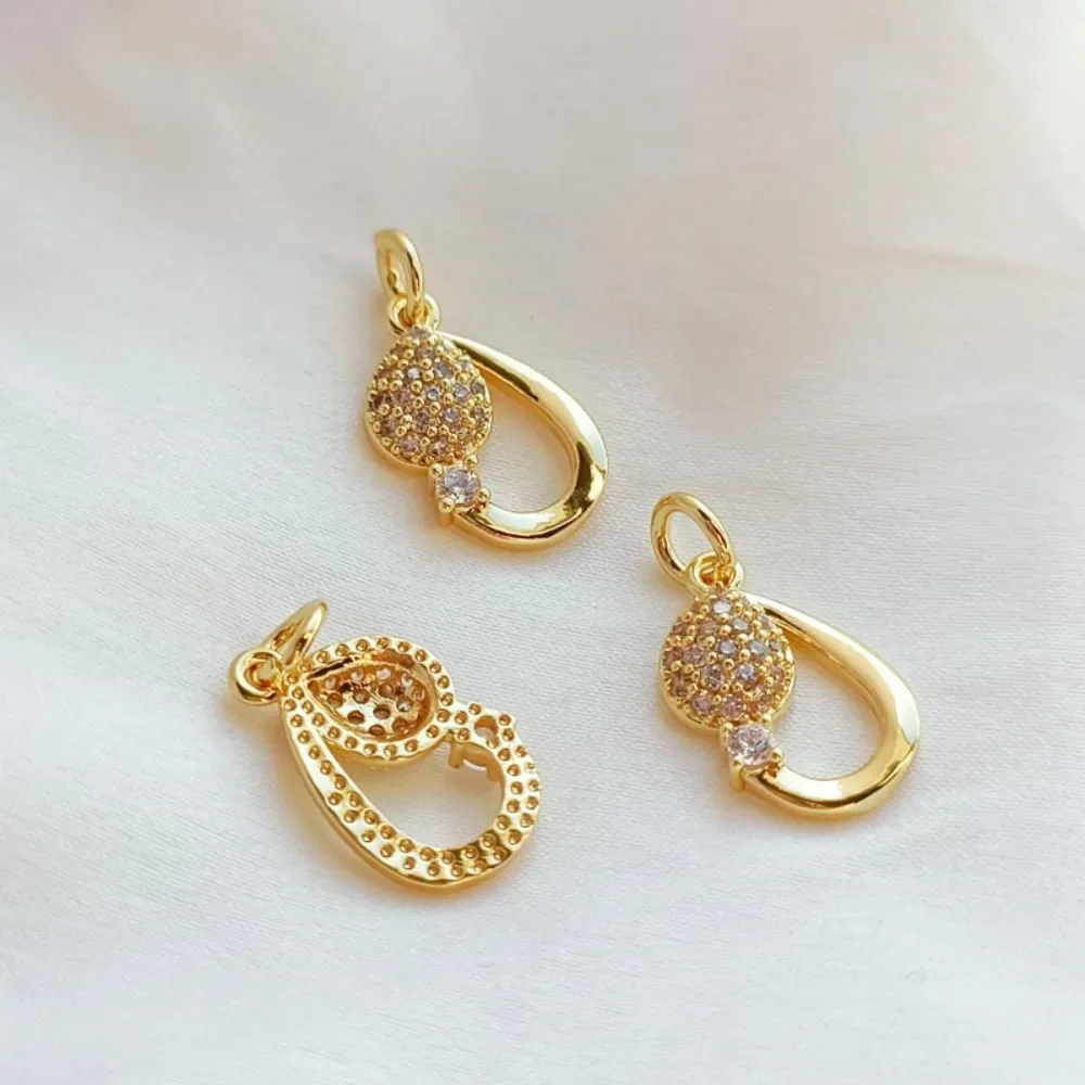 

Accessory 14K Zircon Fox Tail Water Drop Pendant Bracelet Necklace, DIY Jewelry Accessory Pendant