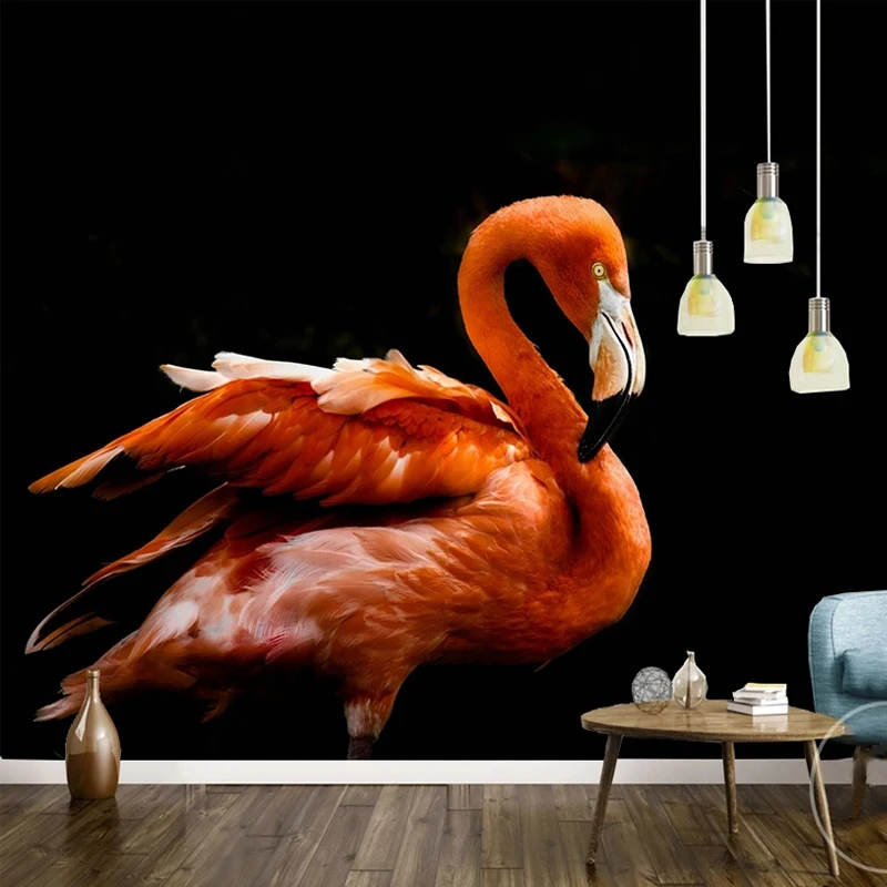 Custom Photo Modern European Flamingo Painting Wallpaper for Bedroom Living Room Home Decoration Waterproof Silk Ckoth Mural 3D