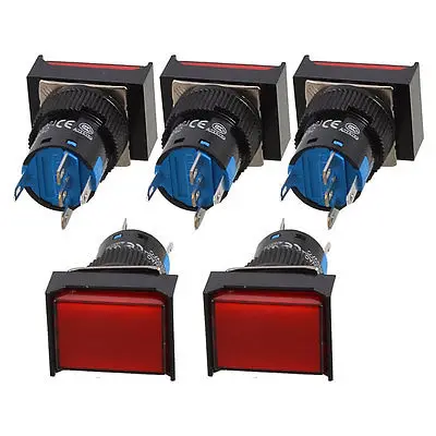 

Красный свет 1НО 1НЗ Прямоугольный кнопочный переключатель с фиксацией постоянного тока 12 В