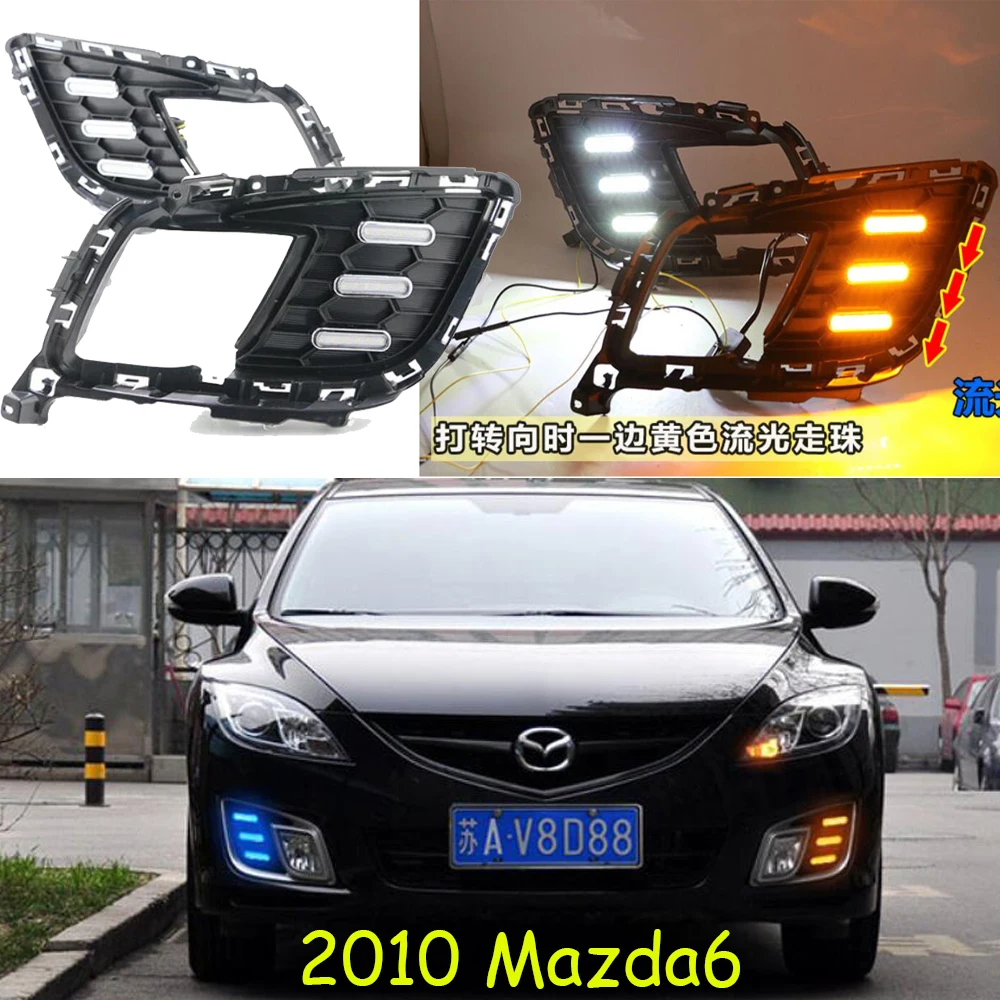 1set Bumper headlight for Mazda6 daytime light 2010year car accessories LED DRL headlamp for Mazda 6 mazda6 fog light