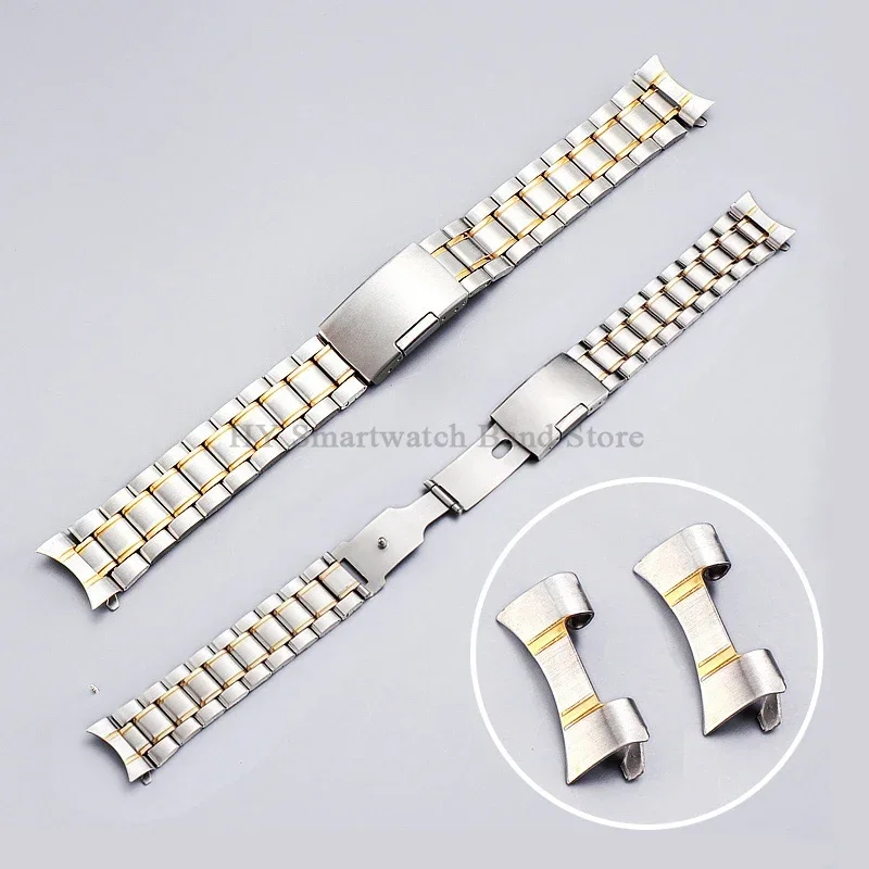 Curved End Metal Watch Band 20mm 22mm for Men Women Stainless Steel Universal Bracelet Replacement Watchbands Accessories image 3