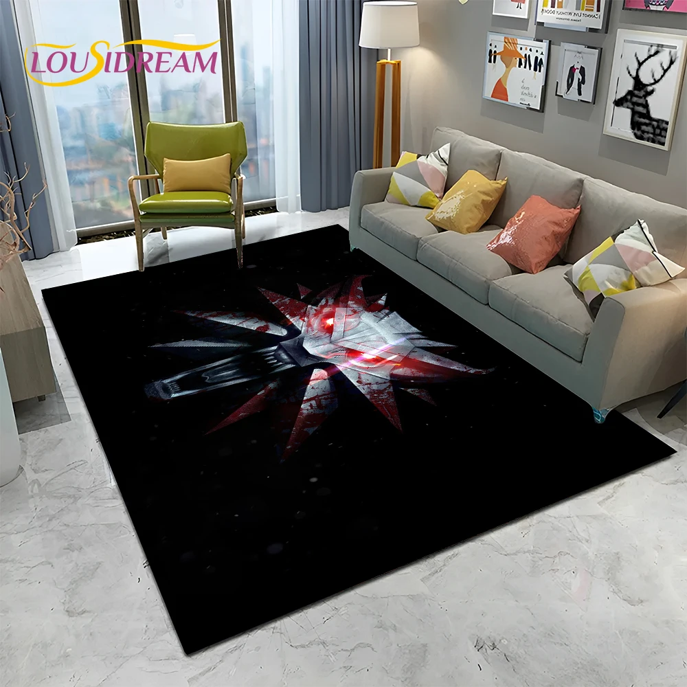 3D W-Witcher Games Gamer TV Cartoon Carpet Rug for Home Living Room Bedroom Sofa Doormat Decor,kids Area Rug Non-slip Floor Mat