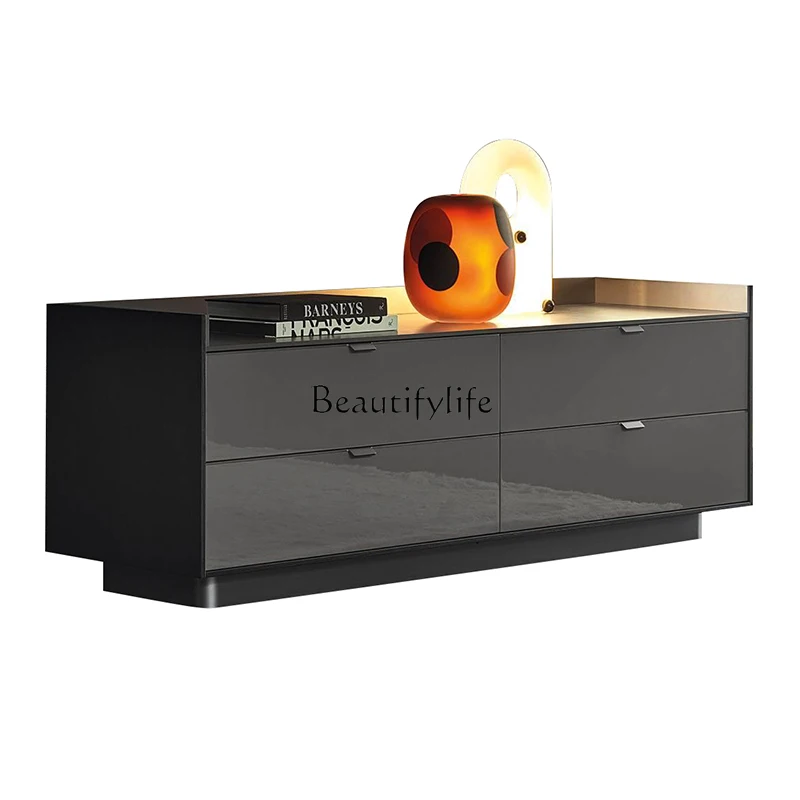 

Italian minimalist four-chest cabinet high-end bedroom piano paint chest of drawers