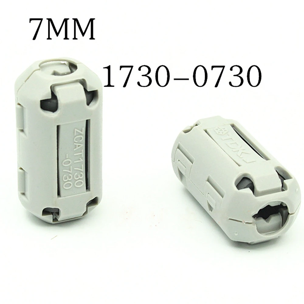 10 Uds gris o negro 5mm,7mm.9mm,13mm Clip en filtro EMI RFI Snap Around ferrita níquel para Cable de Audio Hifi