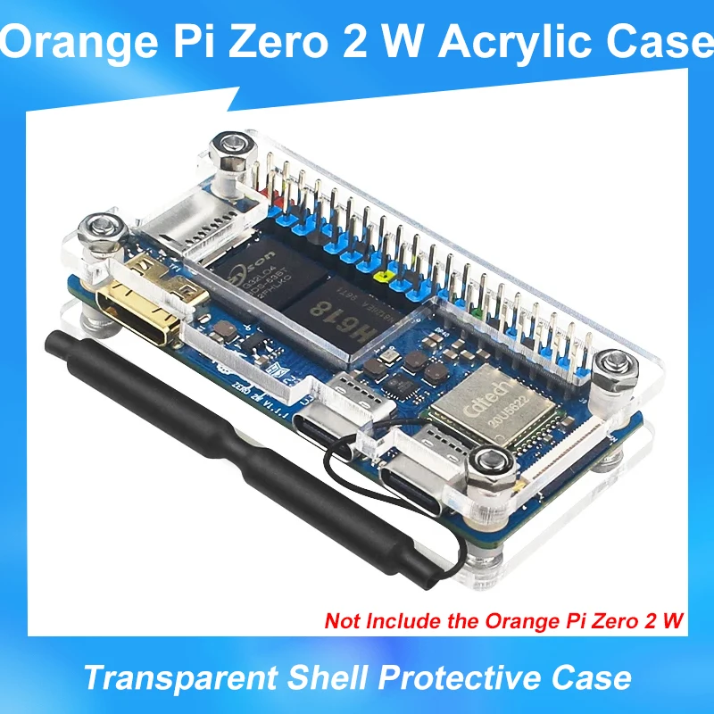 

Orange Pi Zero 2 W Acrylic Case Transparent Shell Protective Case for Single Board Computer OPi Zero 2 W