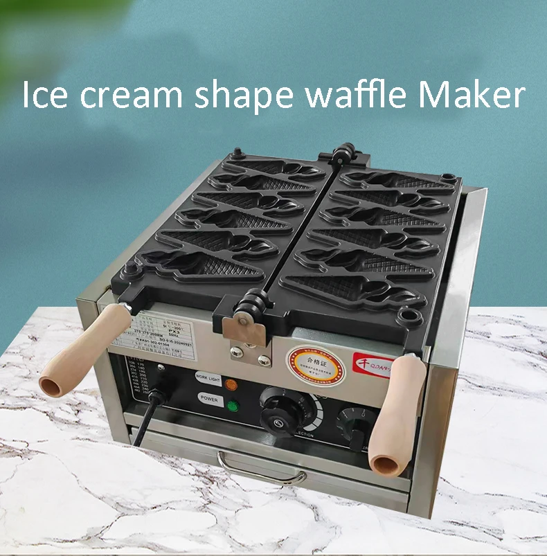 110/220V Ice Cream Taiyaki Waffle Maker High Quality Waffle Ice Cream Machine Commercial Household Ice Cream Machine Hot Sale