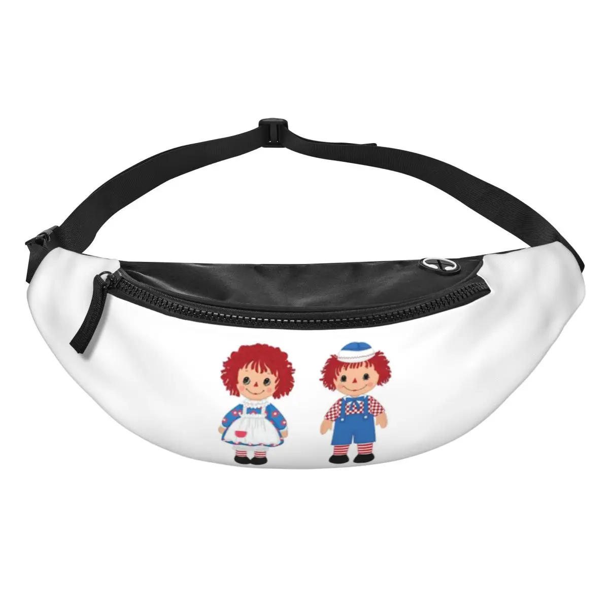 Riñonera Raggedy Ann y Raggedy Andy The Vintage Dolls para hombre y mujer, bolso cruzado de cintura ajustable, bolsa de viaje para correr para teléfono