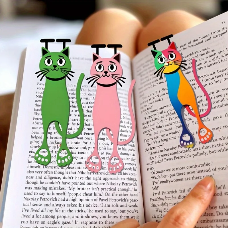 

3Pcs Cat Bookmarks Durable Acrylic Material 2D Colorful Cat Page Markers Suitable for Readers Cat Lovers Office School Use