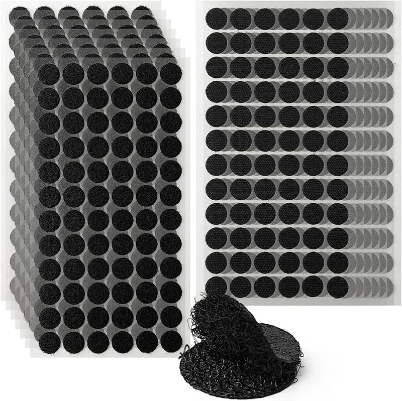 100 pairs Self Adhesive Dots Strong Sticky Back Nylon Hook and Loop Strips Glue Tapes, Perfect for School,Office, Home