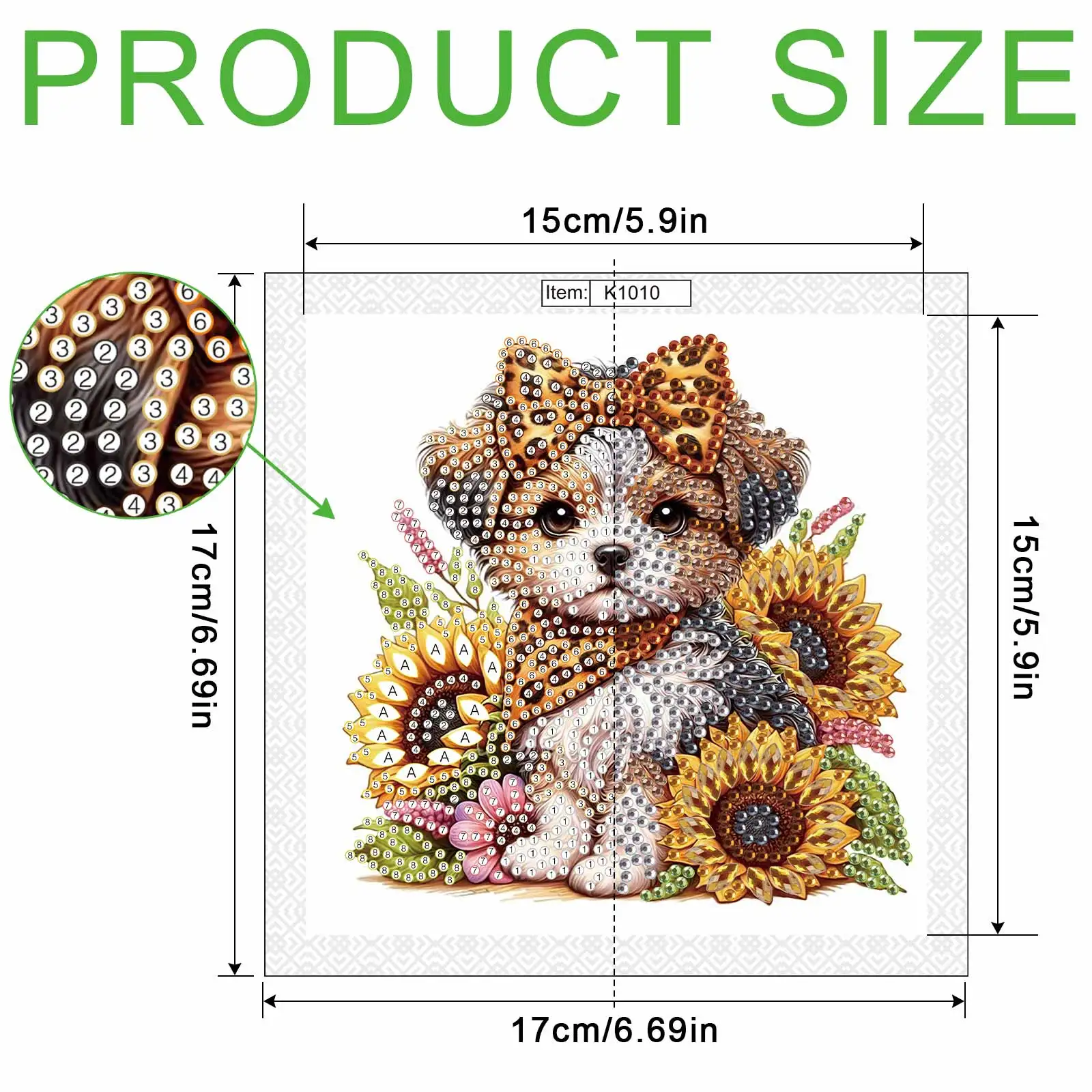 Puppy Special Shape Diamond Art Painting Kit for Adult Beginner,Crystal Diamond Special Shape Kit for Home Wall Decoration Gift view 2
