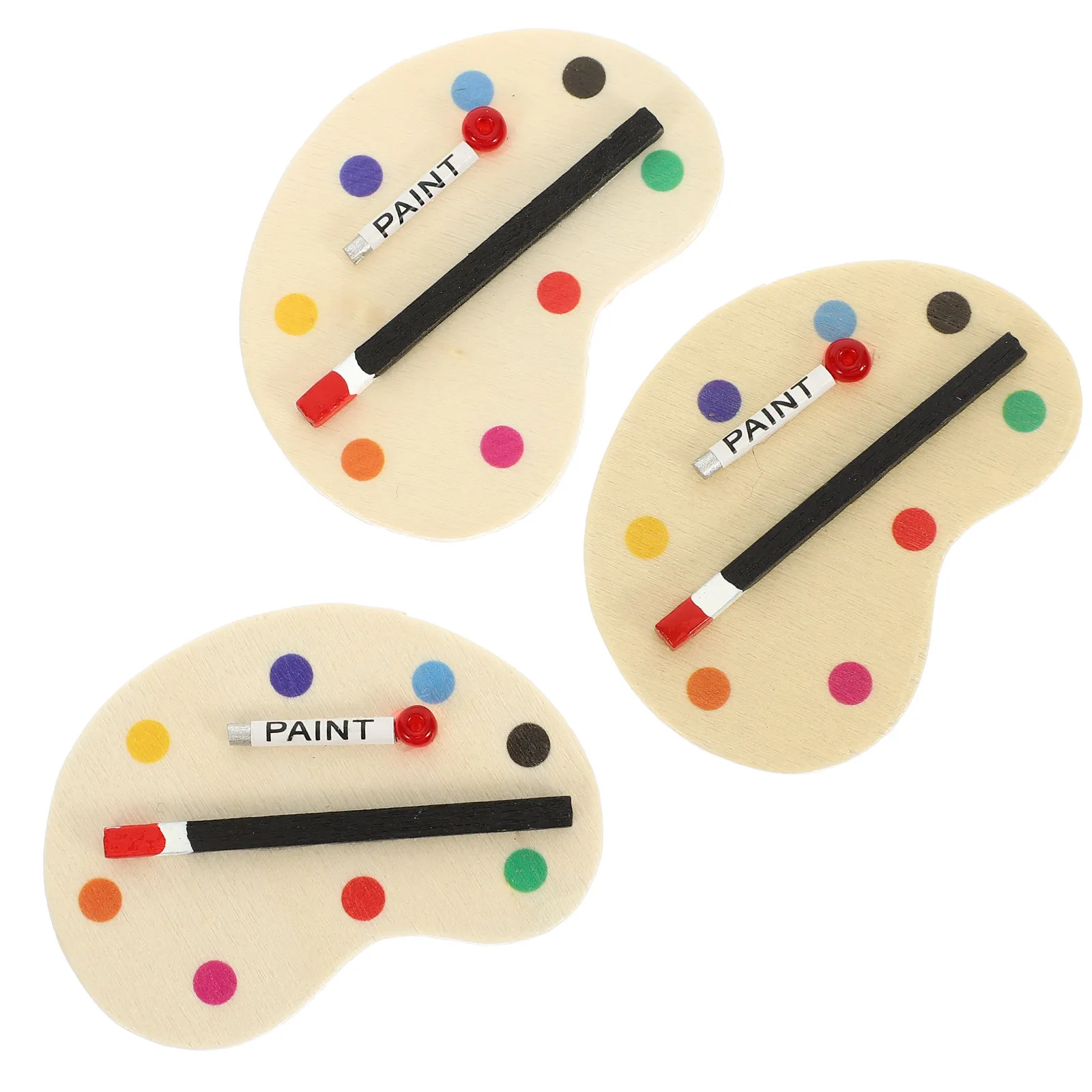 

3Pcs Miniature Scene Decor Simulation Paint Palettes Premium Kids Playroom Accessories Enhance Imagination Cognitive Skills