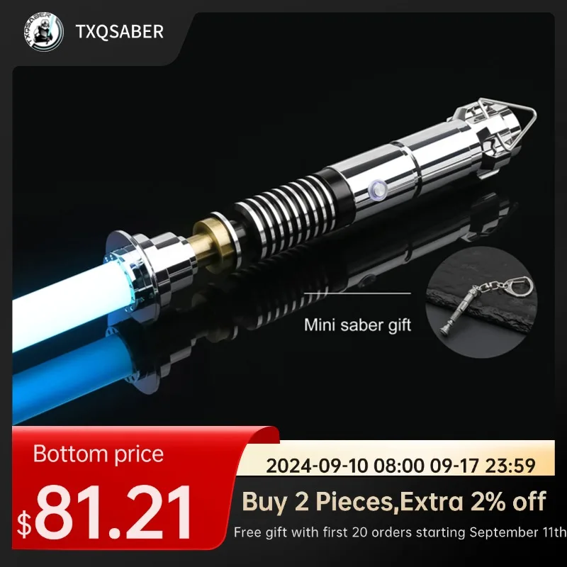 TXQSABER NEO PIXEL LUKE Skywalker RGB Laser Proffie Combat Lightsaber Gift Smooth Swing Blaster Metal Toys Cosplay Luminous Kids