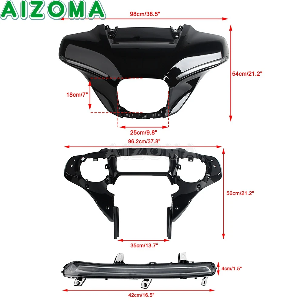 Batwing Fairing Turn Signal Light Motorcycle Inner Outer Fairing For Harley Touring Street Glide FLHX Ultra FLHXU FLHXSE 2023-25 view 5