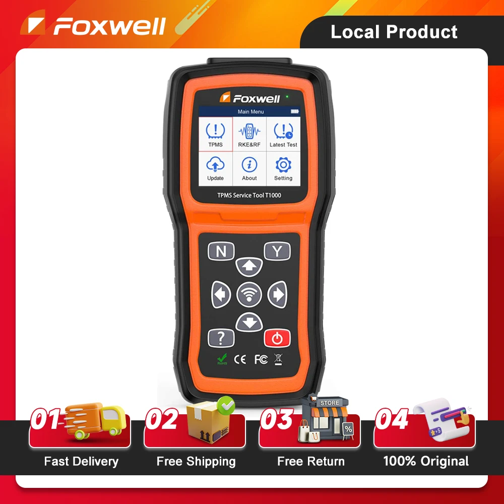 Foxwell T1000 TPMS Relearn Activation Tire Pressure Monitoring Sensor Programming Car TPMS Reset Diagnostic Scan Tool