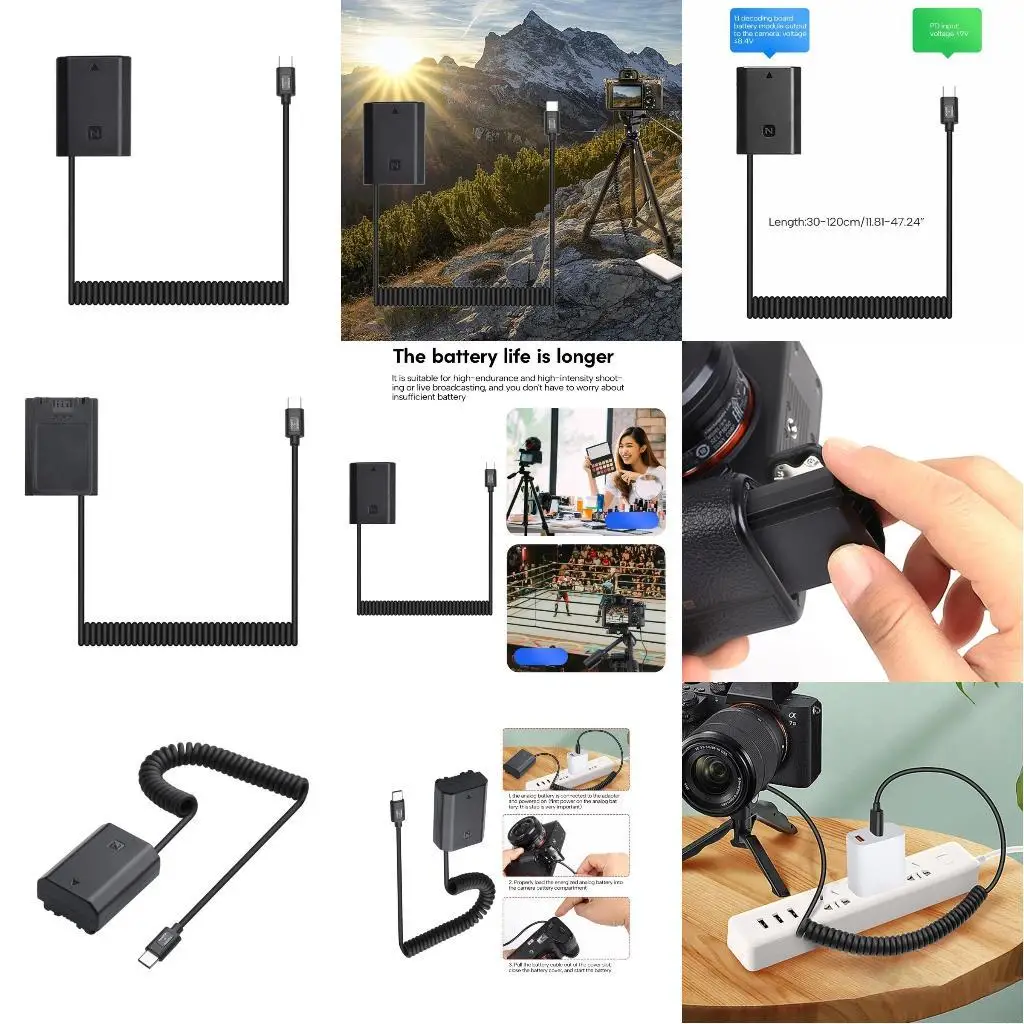 

FZ100 Type C PD Входной мощность батареи для A7M3 A7M4 A9 A7C камера 193A