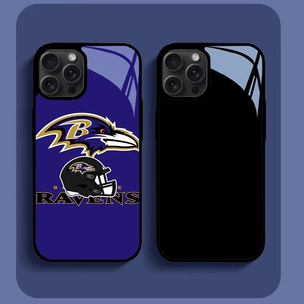 B-Baltimore R-Ravens-S Phone Case For iPhone16 15 14 13 12 11 Pro Xs Max Mini XR X 7 8 Plus luxury Mirror Hard Funda