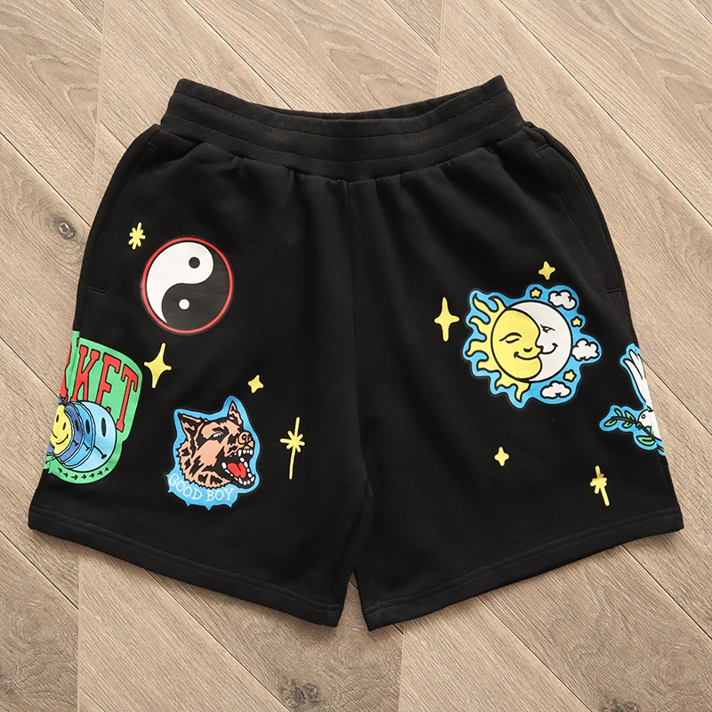 

Start within Stars Galaxy Print orts Youthful Casual Summer Sport Pants Straight Leg Basic Color Micro Stretch Elastici