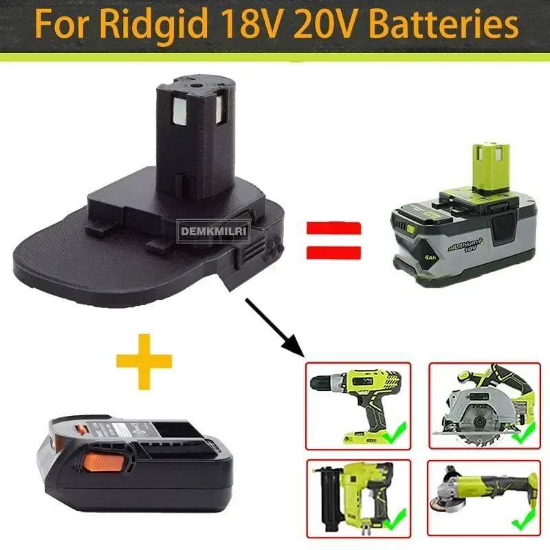 Battery ﻿Converter Adapter For For AEG/Rigid 18v Lithium To Ryobi  18V Tool ﻿ (Not Include Tools And Battey)