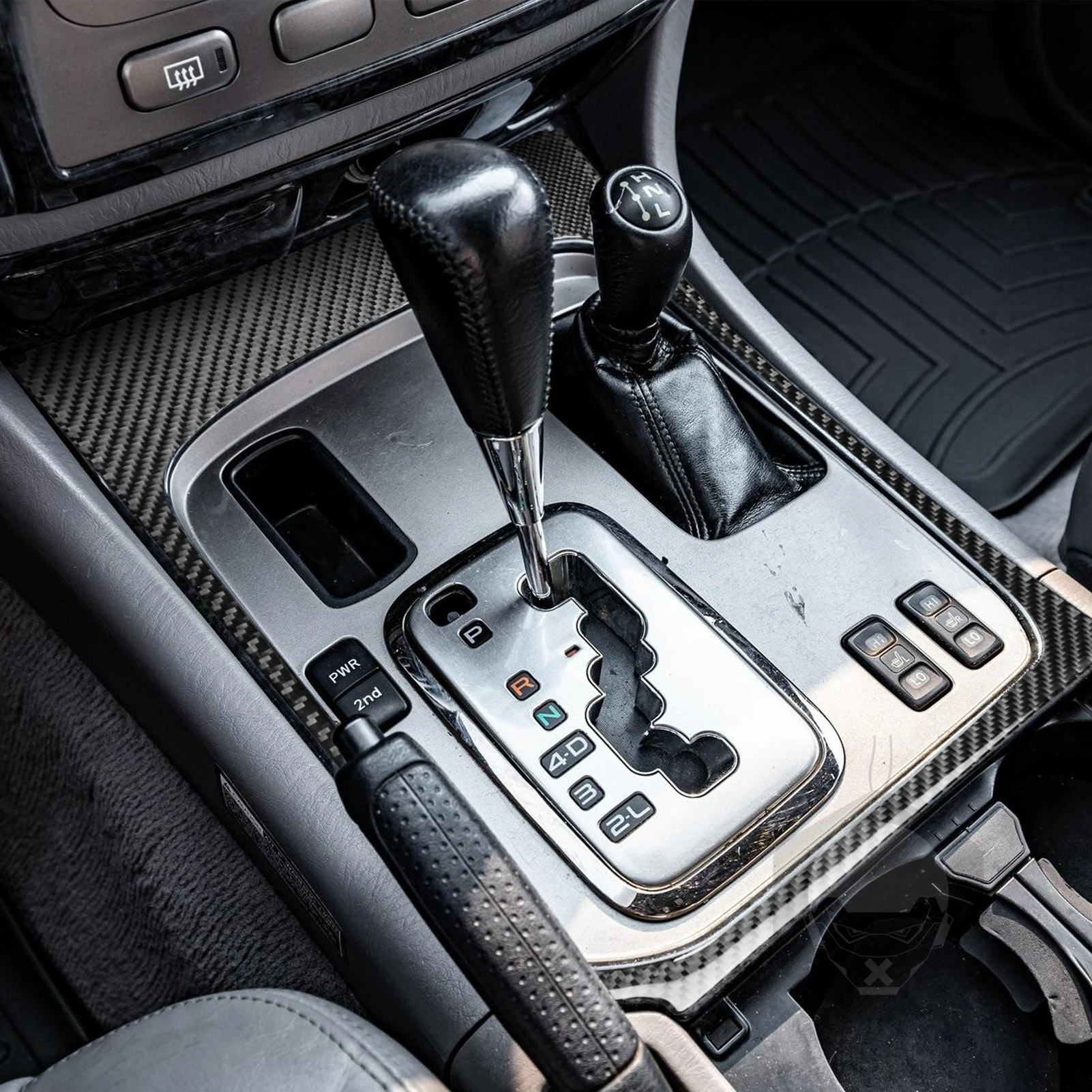 For Lexus LX470 For Toyota Land Cruiser 2003-2007 Carbon Fiber Gear Shift External Frame Panel Cover Car Accessories Sticker