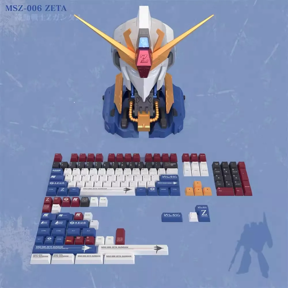 Imagem -04 - Zeta Gundam Teclado Mecânico Keycaps Pbt Sublimação Dye pc Gaming Original Msz006 Keycap