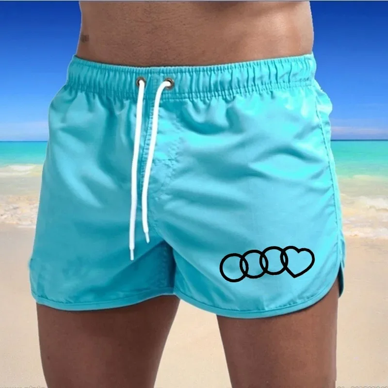 

Quick Drying Men's Beach Trunks Surf Swimming Fashion Summer Gym Pants Pocket Ventilate Swim Fitness Sports Shorts 2024