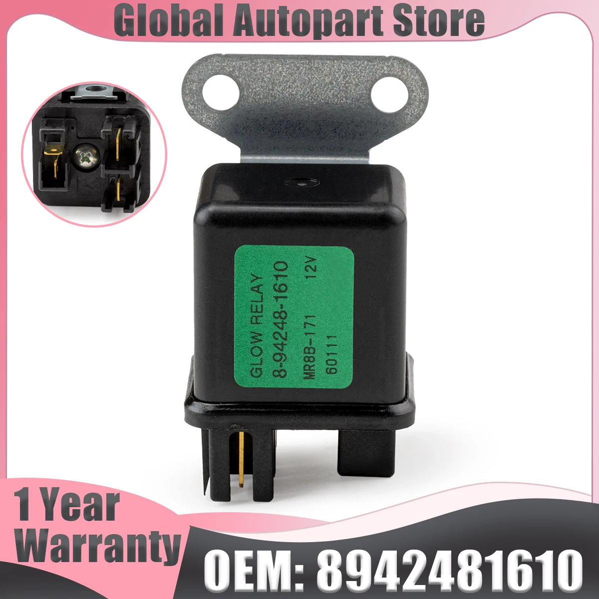 

8942481610 Mover Parts Preheating Relay Glow Plug For Nissan For Kubota Yanmar For Isuzu Hitachi ZAXIS50U ZAXIS40U 8-94248-1610