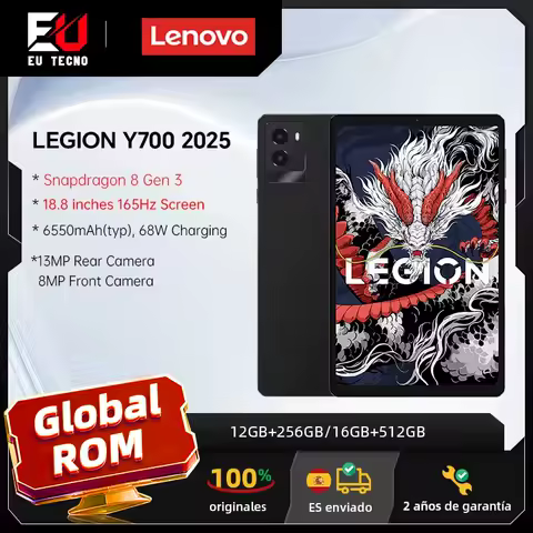 Global ROM Lenovo LEGION Y700 2025 Gaming Tablet Game Mode Snapdragon 8 Gen 3 8.8" 165Hz Display 6550mAh Battery 68W Charging 13