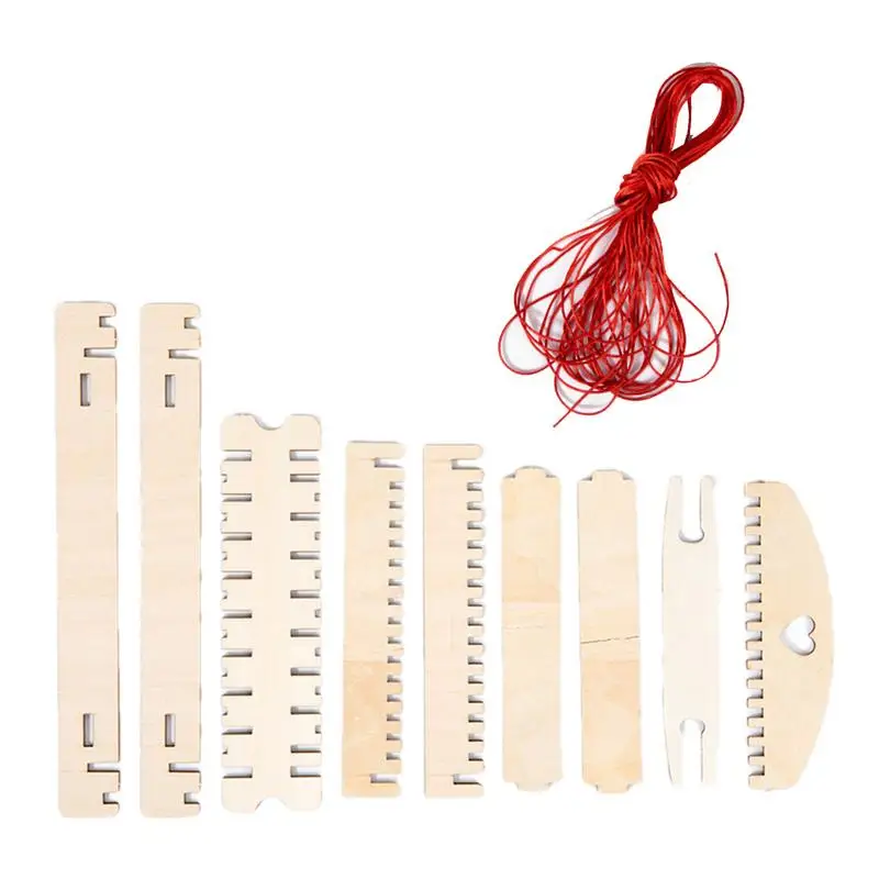 Funny Weaving Kit for Children DIY Traditional Wooden Weaving Craft Yarn Hand Knitting Machine Kids Educational Toy Gifts