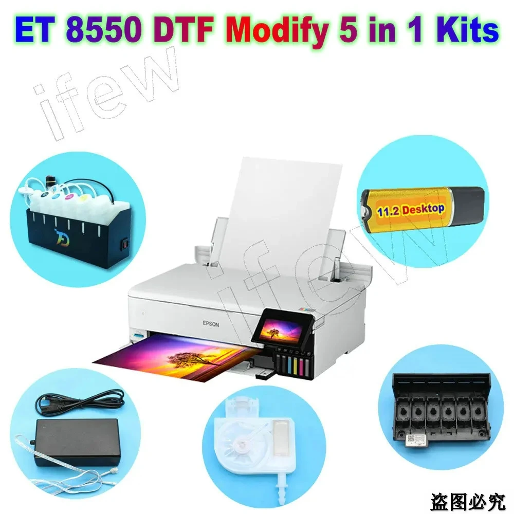 DTF Printer RIP 11.2 Kit Full Set Modify For Epson ET 8550 L8050 Ink Circulation System DTF Print Head Manifold Speed Regulator